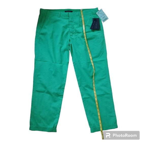 NWT Theory Men's Tonic CR Dolan Lightweight Cotton Woven Cuffed Pants Green 34 - Picture 13 of 17